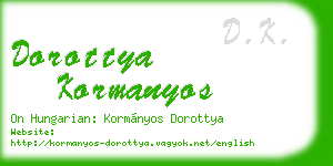 dorottya kormanyos business card
