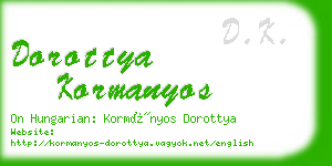 dorottya kormanyos business card